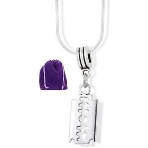 Razor Blade Goth Gothic Charm Snake Chain Necklace